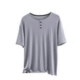 thumbnail image 1 of Posijego Women's Soft Pajamas Tops Casual Short Sleeve Shirts Buttoned Crew Neck Sleepwear Tops for Women, 1 of 4