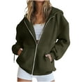 thumbnail image 1 of Posijego Women's Sports Hoodie Zip up Sweatshirts Causal Oversized Long Sleeve Hooded Jacket with Pockets, 1 of 7