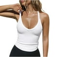 thumbnail image 1 of Posijego Women's Summer Undershirts V Neck Ribbed Tank Tops Slim Tight Camisole Basic Layering Shirts, 1 of 6