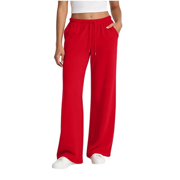 Posijego Women's Sweatpants Side Striped Wide Leg Sweat Pants High Waist Active Pants Fall Winter Lounge Pants