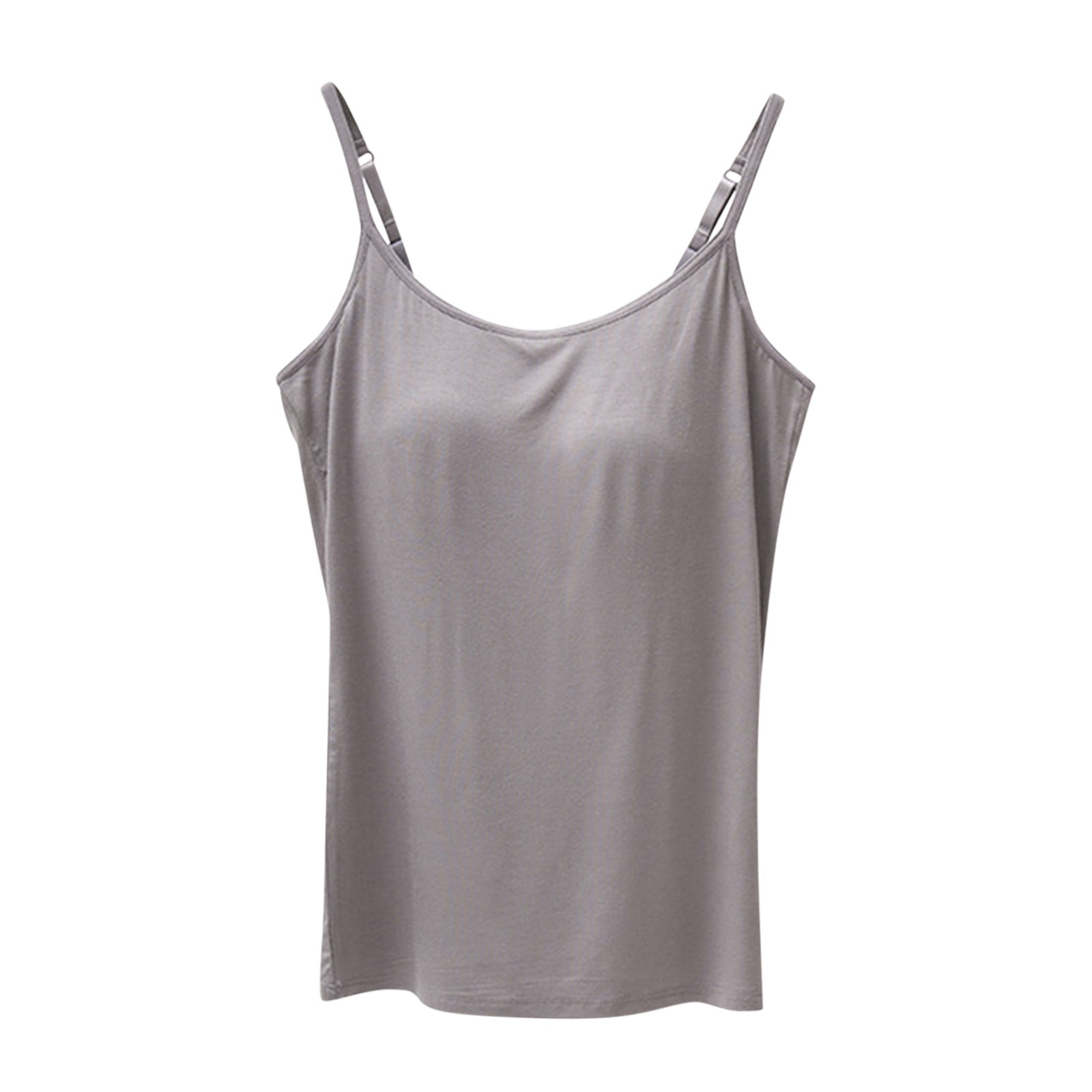 Women's U Neck Thermal Tank Tops with Built-In Bra