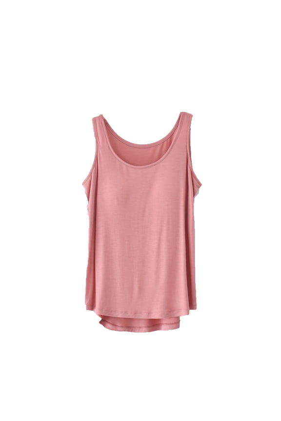Women's Tank Tops Sleepwear Round Neck Soft Pajama Tops Sleeveless Loose Summer Sleep Tank Shirts for Ladies