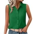 thumbnail image 1 of Posijego Women's Textured Tank Tops Button down Shirts Sleeveless Collared Business Casual Office Work Shirt for Women, 1 of 7