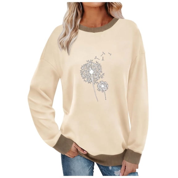 Posijego Women's Trendy Sweatshirts Graphic Long Sleeve Lightweight Casual Pullover Cute Sweatshirt for Women