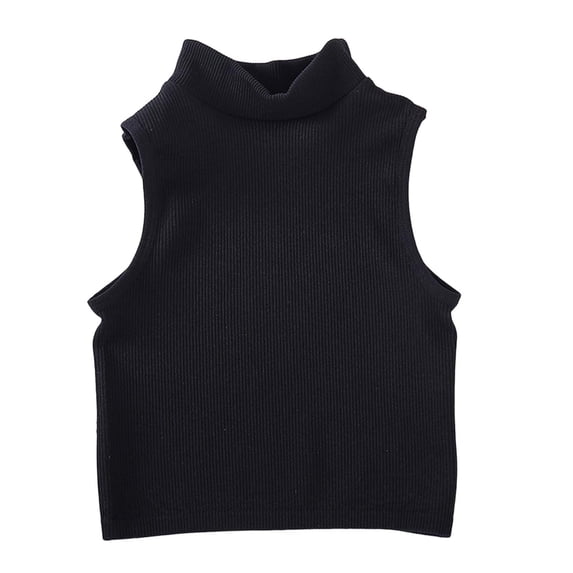 Posijego Women's Turtleneck Tank Tops Ribbed Stretch Slim Tanks Slim Muscle Sleeveless Basics Layering Undershirts