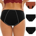 thumbnail image 1 of Posijego Women's Underwear 3 Pack Full Coverage Briefs for Women Soft Stretch Breathable Panties Plus Size, 1 of 9