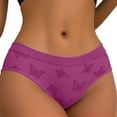 thumbnail image 1 of Posijego Women's Underwear Panties Butterfly Print Bikini Briefs Mid Waist Stretch Soft Comfortable Panty for Ladies, 1 of 6