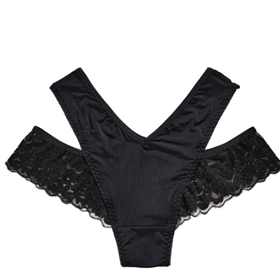 Posijego Women's Underwear Stretch Lace Mid Waist Seamless Breathable Panties Comfy No Show Bikini Panties