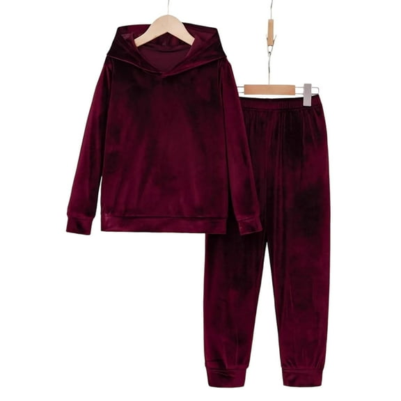 Posijego Women's Velvet 2 Piece Outfits Velour Sweatsuits Hoodies and Jogger Pants Tracksuit Lounge Sets