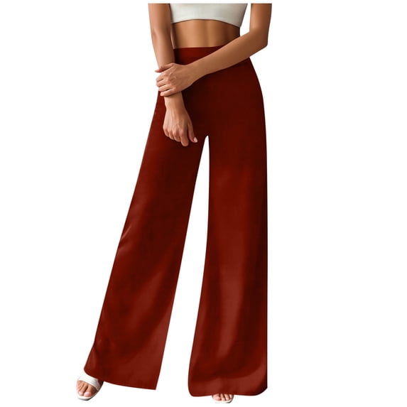 Posijego Women's Wide Leg Dress Pants High Waist with Pockets Summer Casual Loose Trousers Business Office