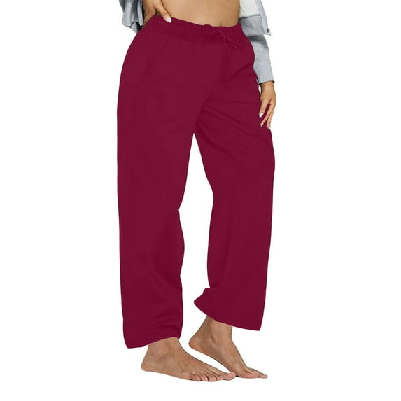 Posijego Women's Wide Leg Sweatpants XL-5XL Elastic Waist Baggy Lounge Jogger Pants Yoga Pants Plus Size
