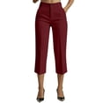 thumbnail image 1 of Posijego Women's Work Dress Pants Business Office Work Straight Leg Capri Pants Casual Cropped Trousers Pants with Pockets, 1 of 9