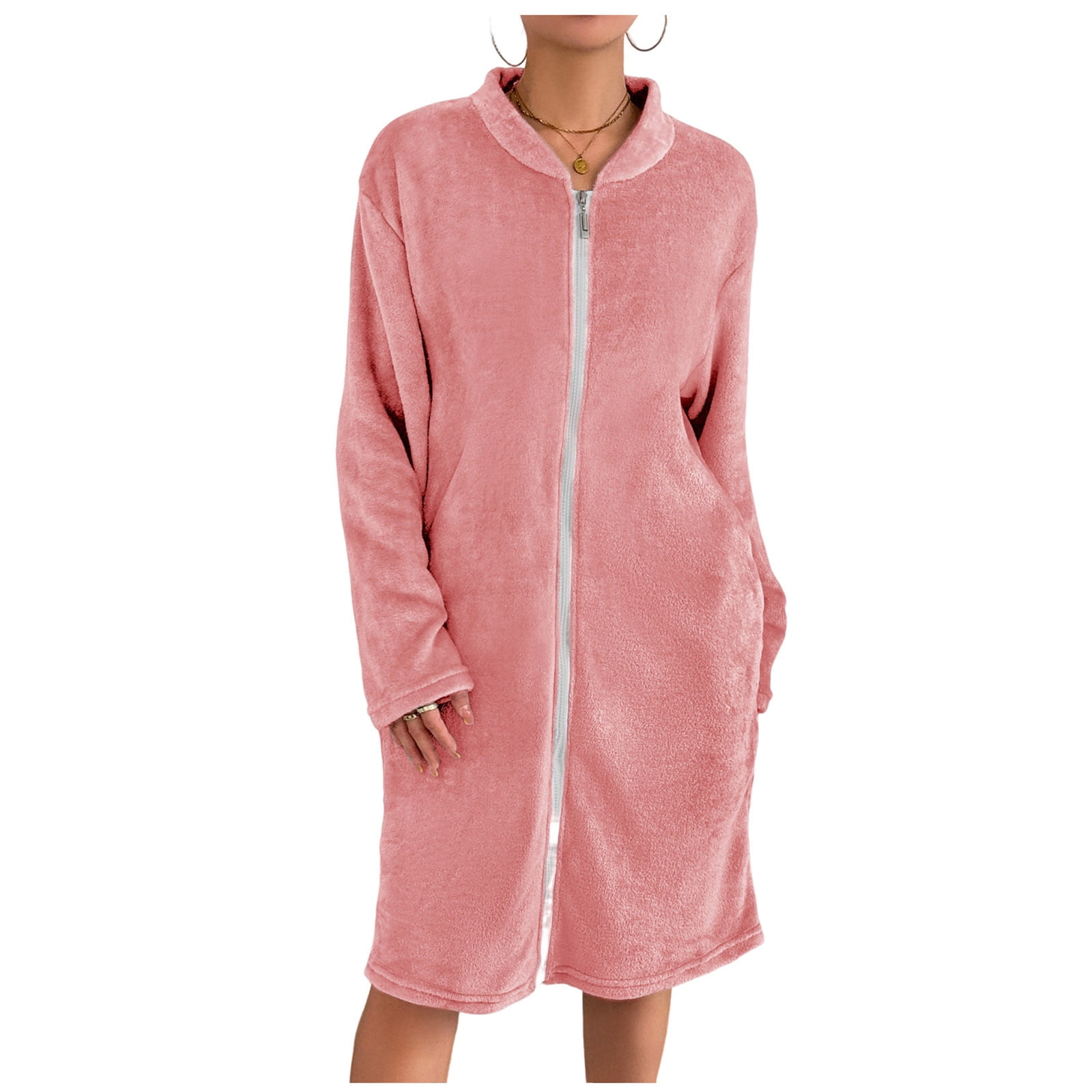 Posijego Women's Zipper Robes Fleece Fuzzy Long Sleeve Warm Casual Soft Bathrobe Houserobes Loungewear - Walmart.com Posijego Women's Zipper Robes Fleece Fuzzy Long Sleeve Warm Casual Soft Bathrobe Houserobes Loungewear - Walmart.com