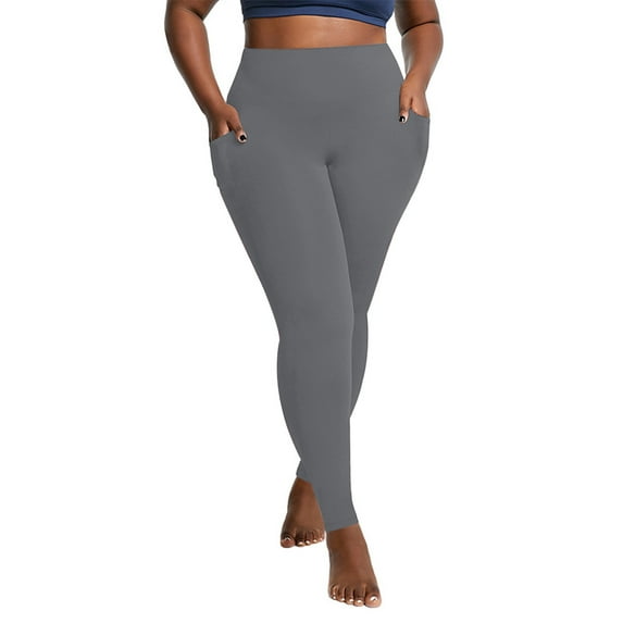 Posijego Womens Fleece Lined Leggings with Pockets Women's High Waisted Thick Workout Yoga Pants Plus Size