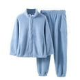 thumbnail image 1 of Posijego Womens Fleece Sleepwear Sets 2 Piece Fuzzy Long Sleeve Jacket Warm Fuzzy Pants Winter Pjs Sets, 1 of 6