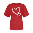 thumbnail image 1 of Posijego Womens Heart Graphic T-Shirts Round Neck Casual Summer Short Sleeve Shirt Stretchy Soft Basic Tee Cute Tops, 1 of 5