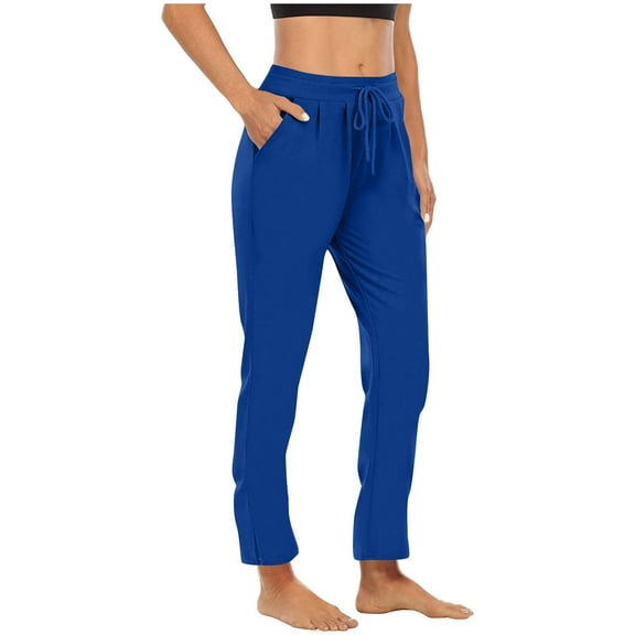 Posijego Womens High Waisted Sweatpants Drawstring Yoga Pants Elastic Waist Loose Workout Long Pants With Pockets