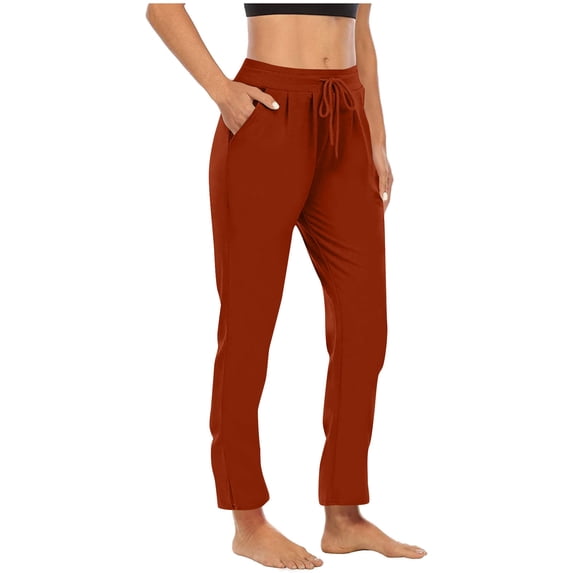 Posijego Womens High Waisted Sweatpants Drawstring Yoga Pants Elastic Waist Loose Workout Long Pants With Pockets