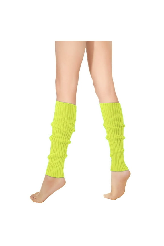 Womens Leg Warmers 80s Ribbed Knit Warm Footless Boot Socks Winter Long Socks for Party Accessories
