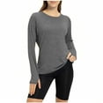 thumbnail image 1 of Posijego Womens Long Sleeve Shirts with Thumbhole Athletic Workout Shirts Basic Tees Casual Classic T-Shirts, 1 of 5