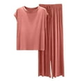 thumbnail image 1 of Posijego Womens Pjs Sets Two Piece Pajamas Short Sleeve Tops Soft Comfy Pants Matching Loungewear Sleepwear, 1 of 5