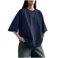 thumbnail image 1 of Posijego Womens Plain Basic Tee Crew Neck Short Sleeve Casual T-Shirts Summer Loose Shirt Tops for Women, 1 of 7