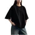 thumbnail image 1 of Posijego Womens Plain Basic Tee Crew Neck Short Sleeve Casual T-Shirts Summer Loose Shirt Tops for Women, 1 of 7