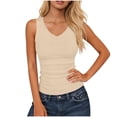 thumbnail image 1 of Posijego Womens Tank Tops Ribbed V Neck Summer Sleeveless Camisole Tops Basic Tee Shirts Knit Slim Undershirts for Women, 1 of 6