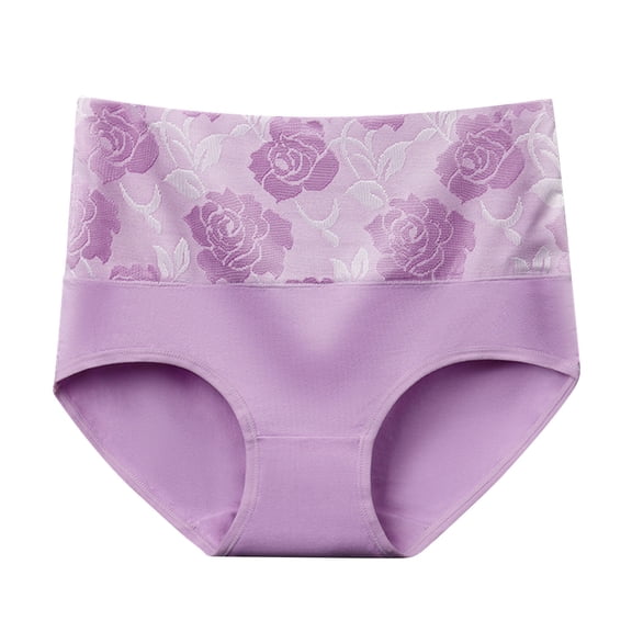 Posijego Womens Plus Size Underwear Seamless Full Coverage Women's Briefs Floral Lace Soft Breathable Panties