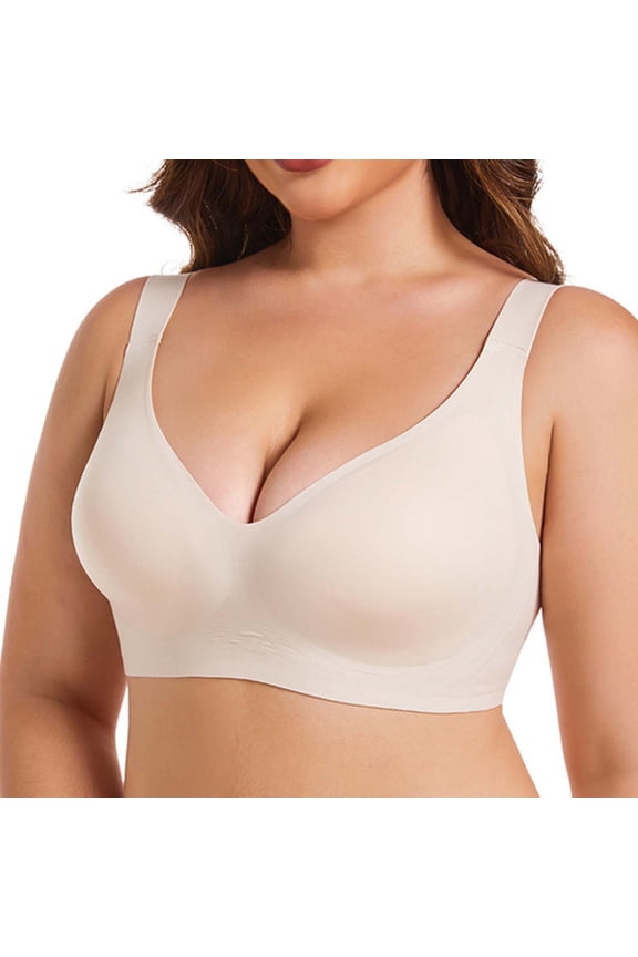 Womens Seamless Bra Plus Size Full Coverage Push up Wireless Everyday Bra No Underwire Bralette M-5XL
