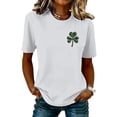 thumbnail image 1 of Posijego Womens St Patricks Day Shirts Clover Graphic T-Shirts Summer Casual Short Sleeve Pullover Tee Tops for Women, 1 of 5