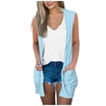 thumbnail image 1 of Posijego Womens Summer Cardigans Sleeveless Open Front with Pockets Beach Casual Lightweight Cardigan Outerwear, 1 of 5