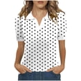thumbnail image 1 of Posijego Womens Summer Tops Polka Dot Print Short Sleeve T-Shirts Collared Golf Tennis Shirts Casual Dressy Blouses for Ladies, 1 of 5
