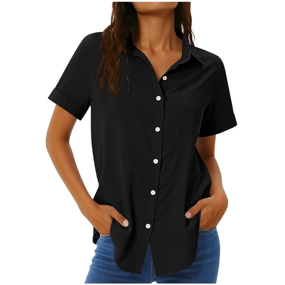 Posijego Womens Sun Protection Shirts Casual Button down Shirt Collared Short Sleeve Shirt Outdoor Hiking Fishing Shirts