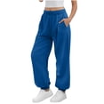 thumbnail image 1 of Posijego Womens Sweatpants Drawstring Elastic Waist Solid Color Lightweight Loose Athletic Joggers with Pockets, 1 of 6