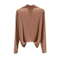 thumbnail image 1 of Posijego Womens Ultra-Thin Shirts Plain Long Sleeve Mock Neck T Shirt Lightweight Base Layer Tops Undershirts, 1 of 3