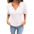 thumbnail image 1 of Posijego Womens V Neck Sweater Shirts Summer Short Sleeve Knit Pullover Casual Lightweight Tops for Women, 1 of 7