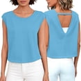 thumbnail image 1 of Posijego Workout Tops for Women Sleeveless Tank Tops Keyhole Back Crop Tops Athletic Running Gym Yoga Tee Shirts Activewear, 1 of 7