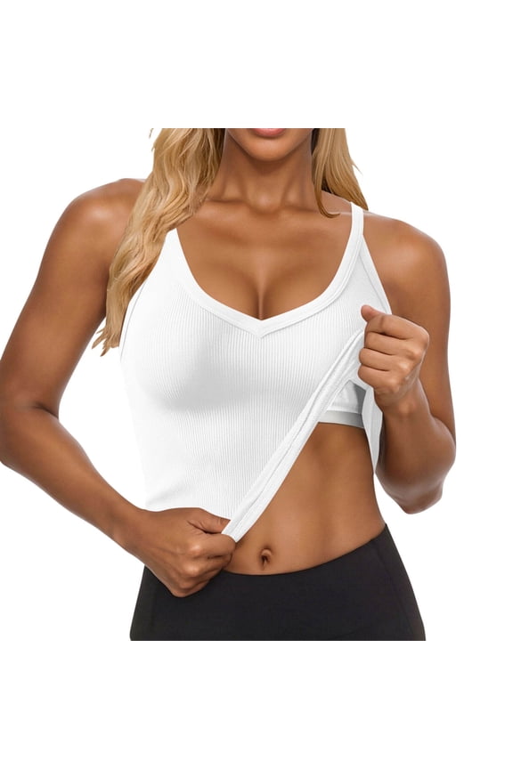 Workout Tank Tops for Women Racerback Athletic Camisoles Built in Bra Yoga Cami Sleeveless Shirts Activewear