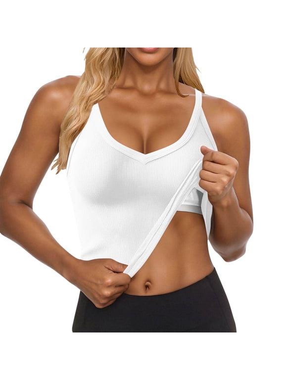 Workout Tank Tops for Women Racerback Athletic Camisoles Built in Bra Yoga Cami Sleeveless Shirts Activewear