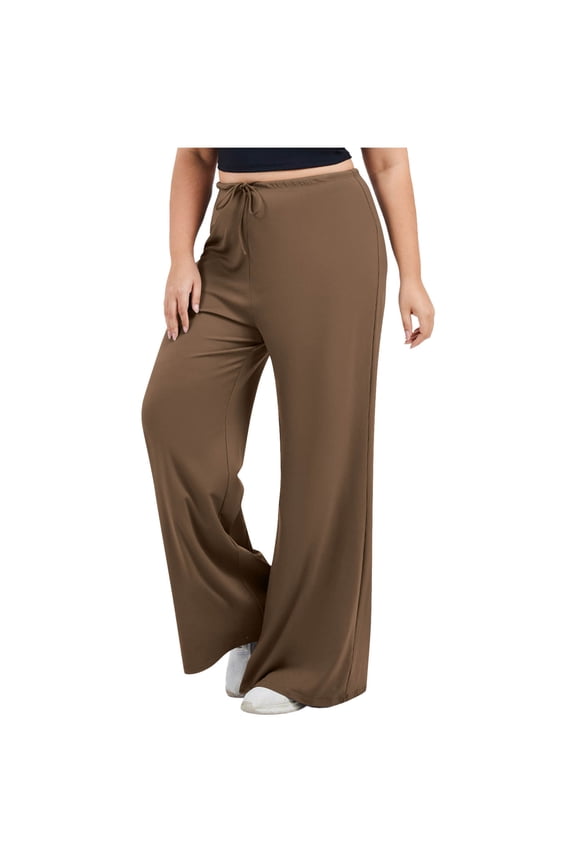 XL-5XL Womens Pants Plus Size Workout Yoga Pants for Women Elastic Waist Wide Leg Lounge Pants