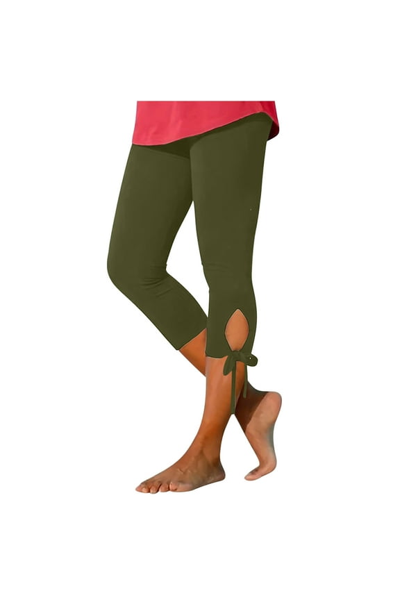 Yoga Capri Pants for Women Plus Size Stretch Knee Length Leggings Summer Workout Athletic Running Pants