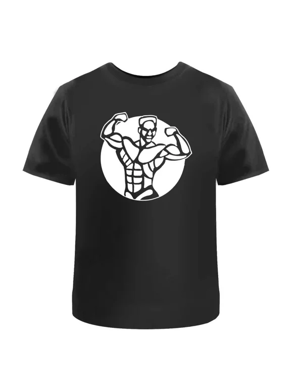 Posing Bodybuilder Circle Unisex T-Shirt - 100% Cotton