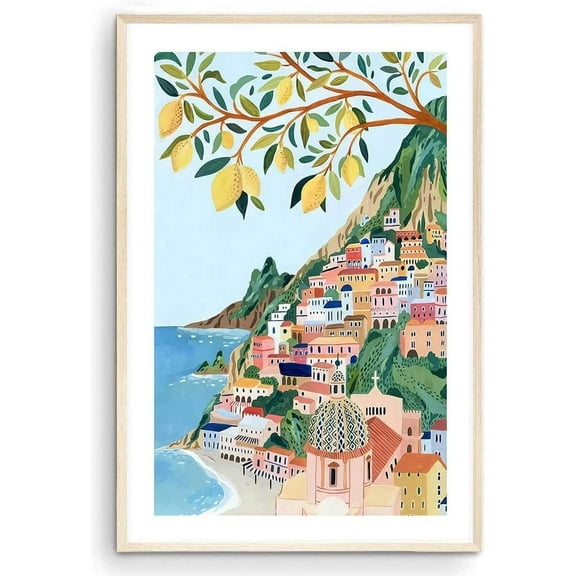Positano, Amalfi Coast Art Print, Italy Art Print, Travel Gift, Travel Poster, Europe Print, Italian Coast, Italian Riviera, Housewarming (Unframed) (12x18)