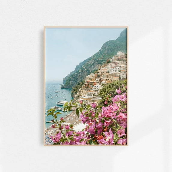 Positano Beach Print Amalfi Coast Print Vintage Italy Wall Art Positano Photography Italian Printable Art Mediterranean Poster Wall Art, Modern Wall Decor, 24x36 UNFRAMED