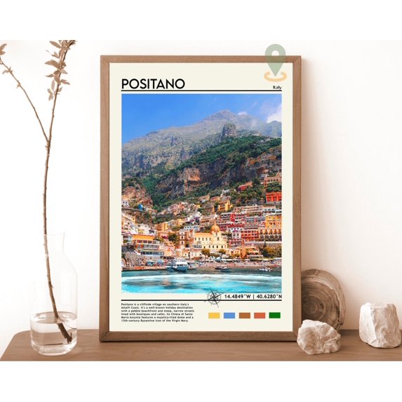 Positano Italy, Positano Print, Vintage Poster, Positano Wall Art, Positano Poster, Positano Photo, Positano, Positano Wall Decor, Italy Wall Art, Modern Wall Decor, 8x12 UNFRAMED