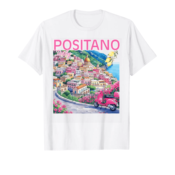 Positano Town Preppy Lemon Amalfi Coast Italy Aesthetic T-Shirt