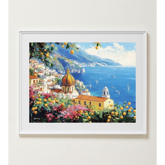 Tree Priint Positano Wall Art Travel Coast Amalfi Coast Poster Lemon Tree Print ...