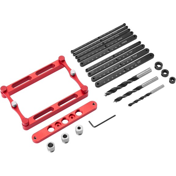 Positioner Locator Tool Dowel Jig Woodworking Joinery Hole Drill GuideCenter Finder Gauge with Self Centering Interchangeable RodsWoodworking Marking Gauge for Precise Mortise and Tenon Jig