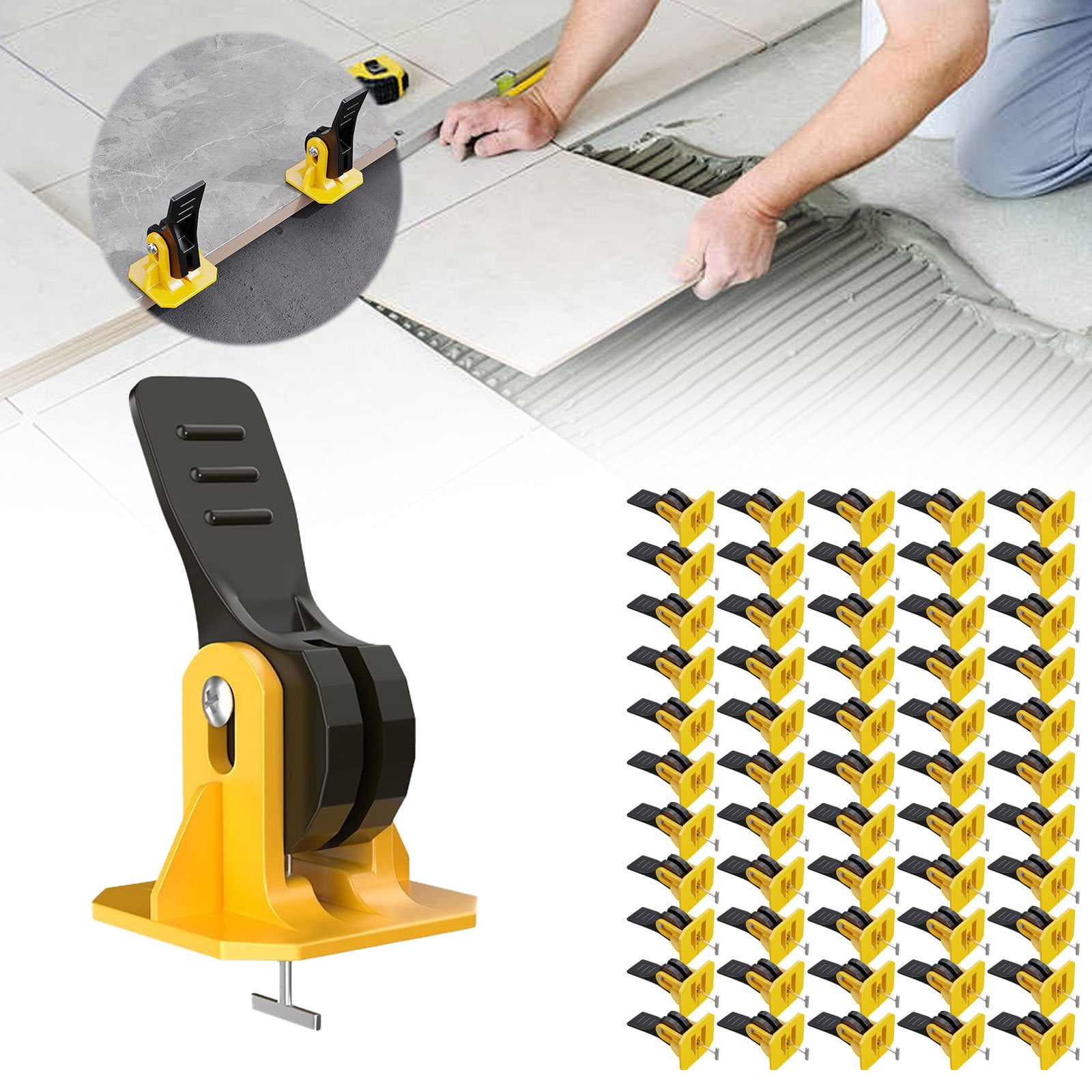 Positioner,Tile Leveling System Tile Leveler Adjuster 50PCS Reusable ...